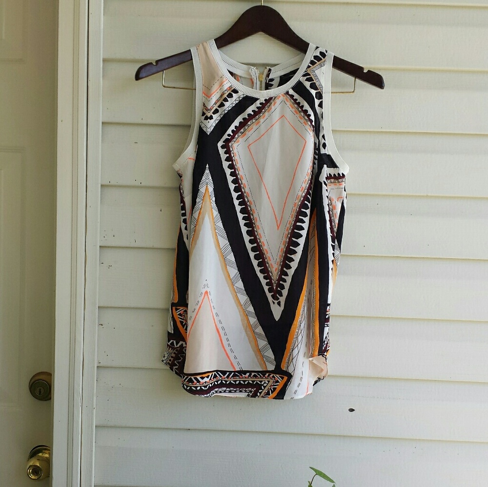 Mossimo Tribal Sheer Sleeveless Graphic Tee XS - Picture 1 of 8